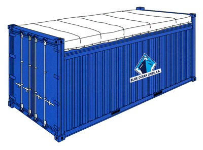 Shipping open top container